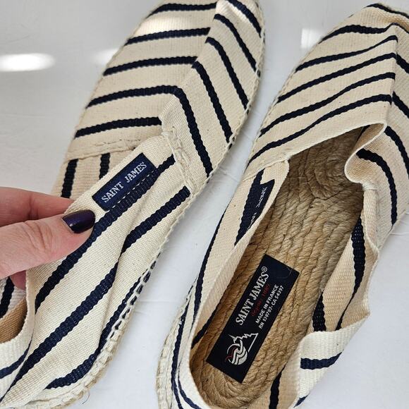 Saint James Striped Espadrille Slip On Shoe Nautical Women's 10 FR 42 Summer - Picture 7 of 10
